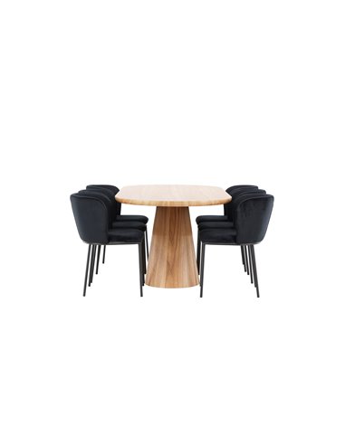 Matgrupp Stjärnö med Edina matstolar, 200 × 90 cm