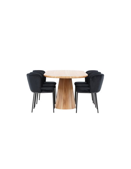 Matgrupp Stjärnö med Edina matstolar, 200 × 90 cm