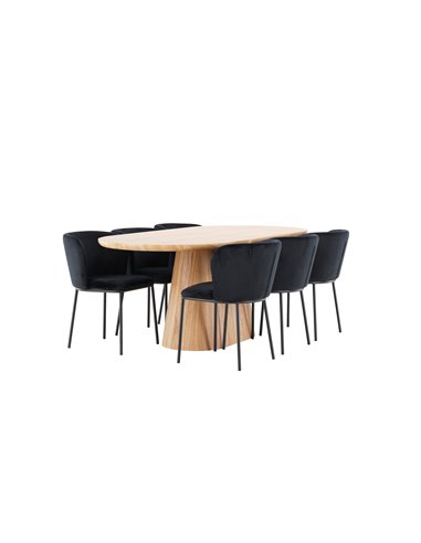 Matgrupp Stjärnö med Edina matstolar, 200 × 90 cm