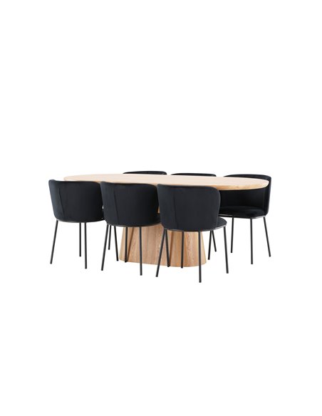 Matgrupp Stjärnö med Edina matstolar, 200 × 90 cm