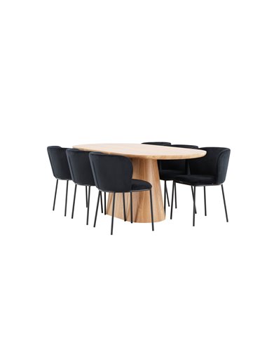 Matgrupp Stjärnö med Edina matstolar, 200 × 90 cm