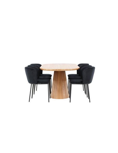 Matgrupp Stjärnö med Edina matstolar, 200 × 90 cm