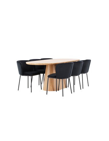 Matgrupp Stjärnö med Edina matstolar, 200 × 90 cm