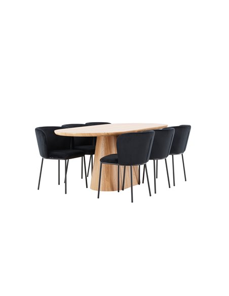 Matgrupp Stjärnö med Edina matstolar, 200 × 90 cm