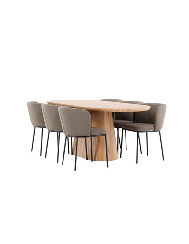Matgrupp Stjärnö med Edina matstolar, 200 × 90 cm