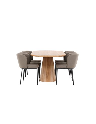 Matgrupp Stjärnö med Edina matstolar, 200 × 90 cm