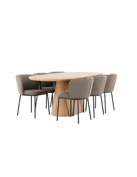 Matgrupp Stjärnö med Edina matstolar, 200 × 90 cm