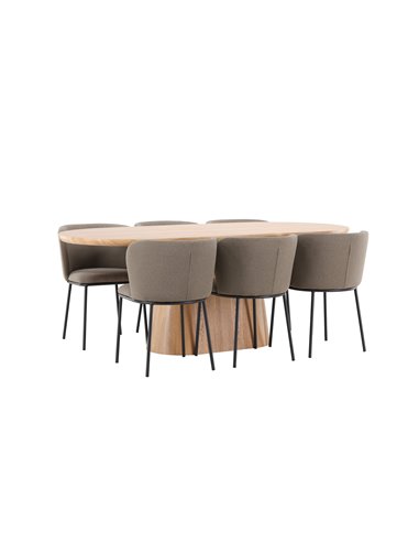 Matgrupp Stjärnö med Edina matstolar, 200 × 90 cm