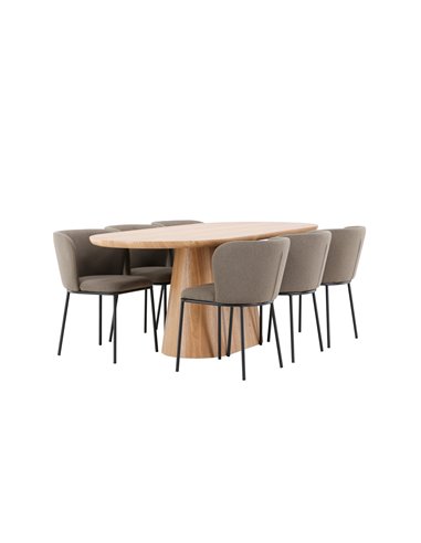 Matgrupp Stjärnö med Edina matstolar, 200 × 90 cm