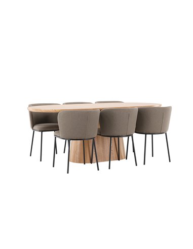 Matgrupp Stjärnö med Edina matstolar, 200 × 90 cm