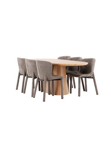 Matgrupp Stjärnö med Astoria matstolar, 200 × 90 cm