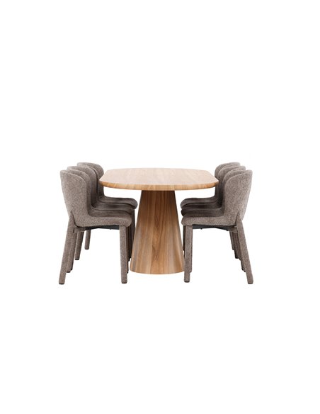 Matgrupp Stjärnö med Astoria matstolar, 200 × 90 cm