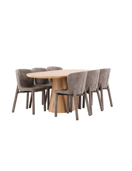 Matgrupp Stjärnö med Astoria matstolar, 200 × 90 cm