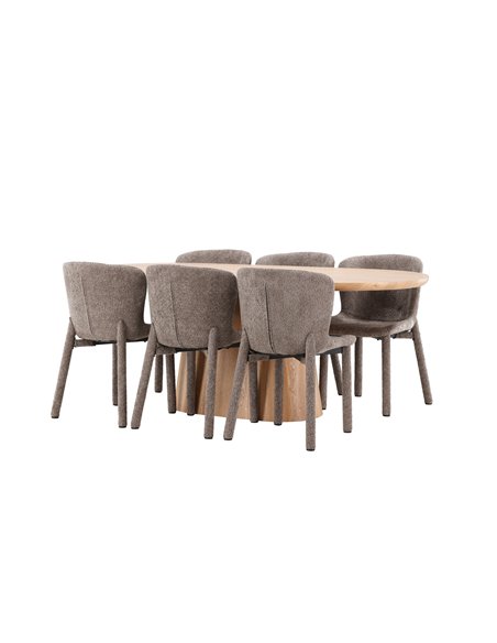 Matgrupp Stjärnö med Astoria matstolar, 200 × 90 cm