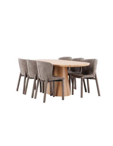 Matgrupp Stjärnö med Astoria matstolar, 200 × 90 cm