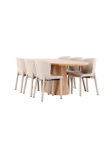 Matgrupp Stjärnö med Astoria matstolar, 200 × 90 cm