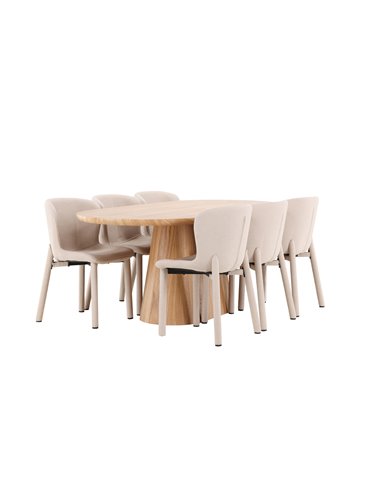 Matgrupp Stjärnö med Astoria matstolar, 200 × 90 cm
