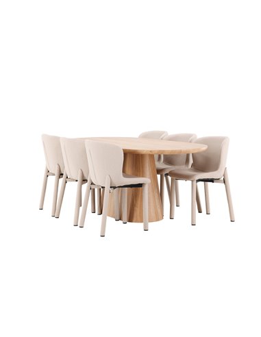 Matgrupp Stjärnö med Astoria matstolar, 200 × 90 cm