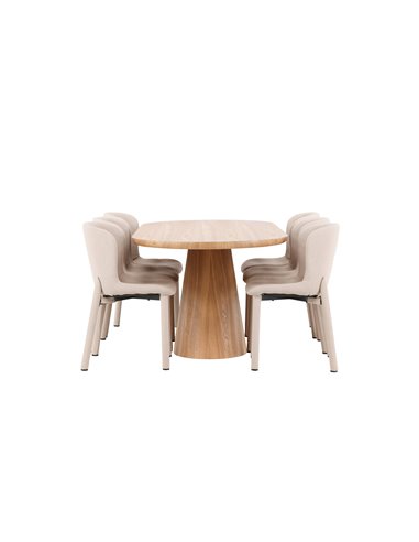 Matgrupp Stjärnö med Astoria matstolar, 200 × 90 cm