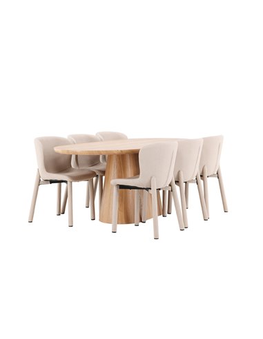 Matgrupp Stjärnö med Astoria matstolar, 200 × 90 cm