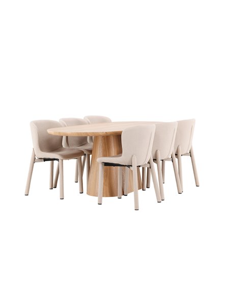 Matgrupp Stjärnö med Astoria matstolar, 200 × 90 cm