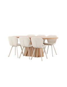 Matgrupp Stjärnö med Lilja matstolar, 200 × 90 cm 2