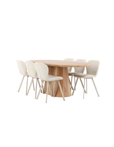Matgrupp Stjärnö med Lilja matstolar, 200 × 90 cm