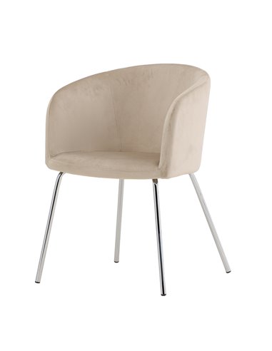 Matstol Berit, Beige/Silver