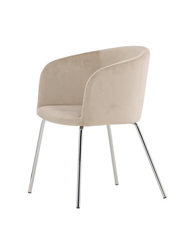 Matstol Berit, Beige/Silver