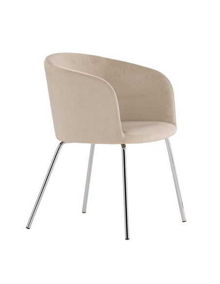 Matstol Berit, Beige/Silver