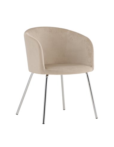 Matstol Berit, Beige/Silver