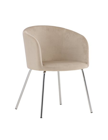 Matstol Berit, Beige/Silver