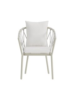 Matstol Linos, Vit/Beige