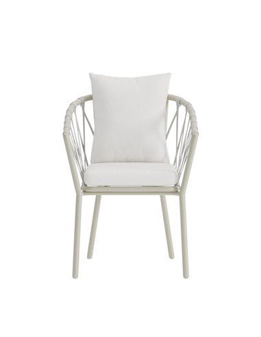 Matstol Linos, Vit/Beige