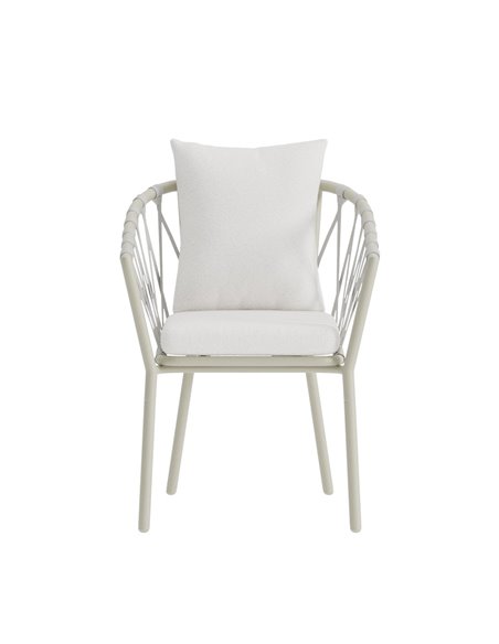 Matstol Linos, Vit/Beige