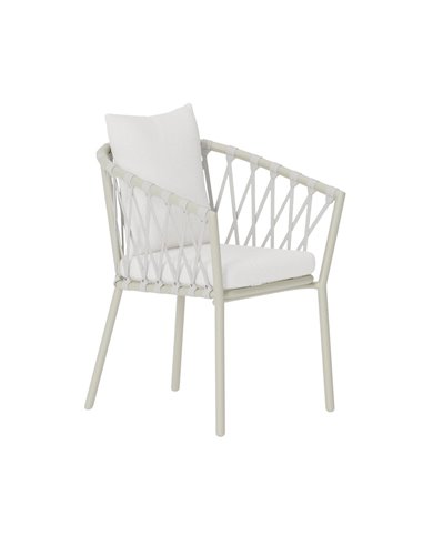 Matstol Linos, Vit/Beige