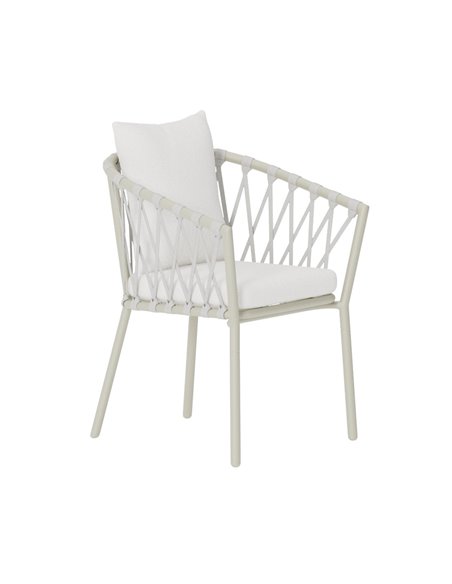 Matstol Linos, Vit/Beige