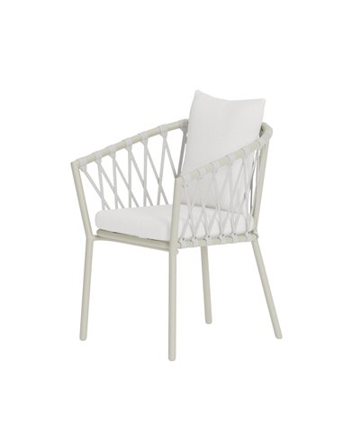 Matstol Linos, Vit/Beige