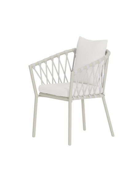 Matstol Linos, Vit/Beige