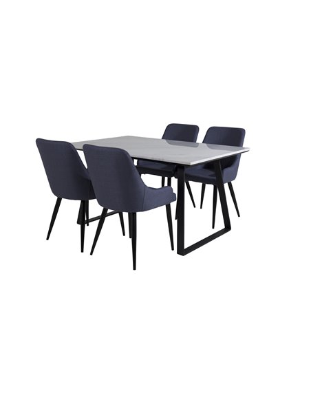 Matgrupp Estelle med Plaza matstolar, 140 × 90 cm