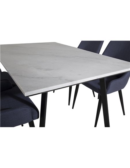 Matgrupp Estelle med Plaza matstolar, 140 × 90 cm