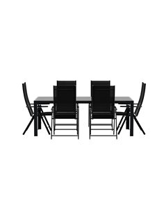 Matgrupp Break med Levanzo matstolar, 205 × 90 cm