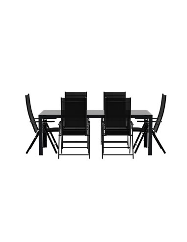 Matgrupp Break med Levanzo matstolar, 205 × 90 cm