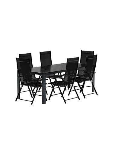 Matgrupp Break med Levanzo matstolar, 205 × 90 cm