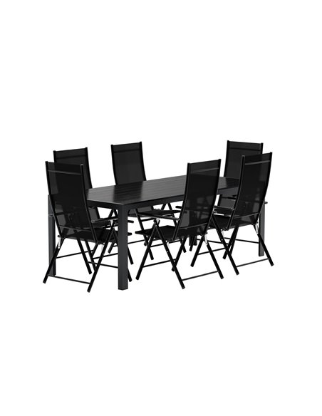 Matgrupp Break med Levanzo matstolar, 205 × 90 cm