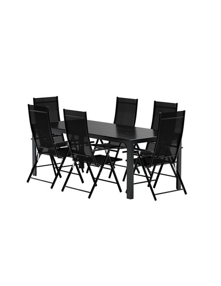 Matgrupp Break med Levanzo matstolar, 205 × 90 cm