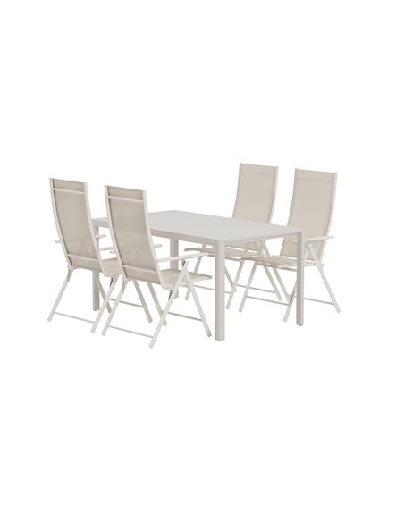 Matgrupp Giardini med Levanzo matstolar, 150 × 90 cm
