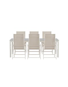 Matgrupp Lino med Levanzo matstolar, 220 × 100 cm