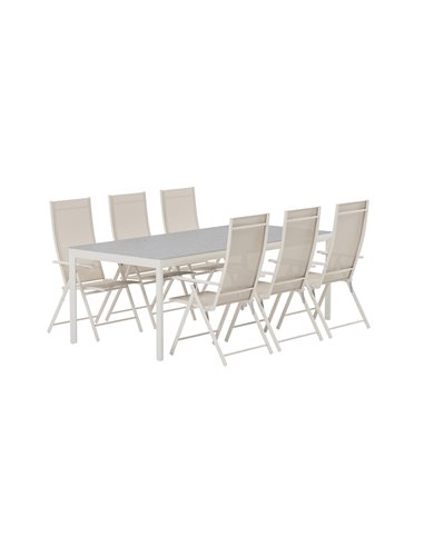 Matgrupp Lino med Levanzo matstolar, 220 × 100 cm