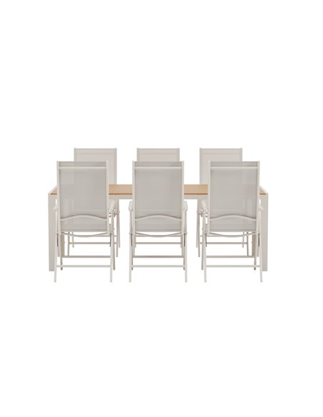 Matgrupp Break med Break matstolar, 205 × 90 cm